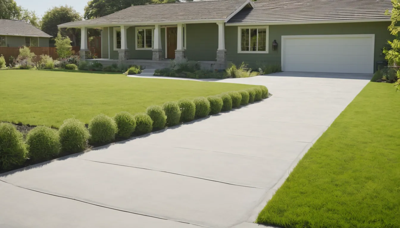 A freshly poured concrete driveway in front of a family home in Cahokia Heights