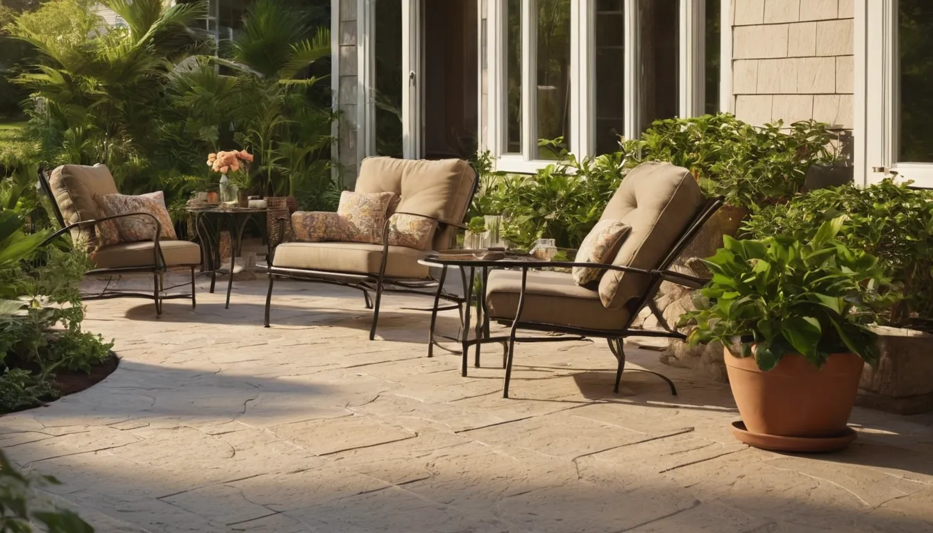 A stamped concrete patio behind a home in the Cahokia Heights area